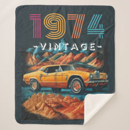 Manta Sherpa Vintage 1974 coche fresco Sherpa Blanket
