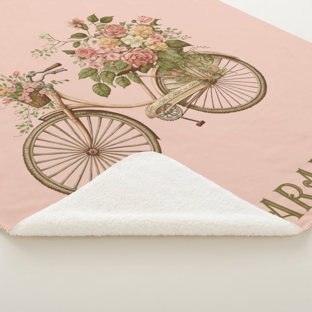 Manta Sherpa Vintage Bicycle Sherpa Blanket (3/4)