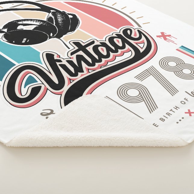 Manta Sherpa Vintage desde audífonos de 1978 (3/4)