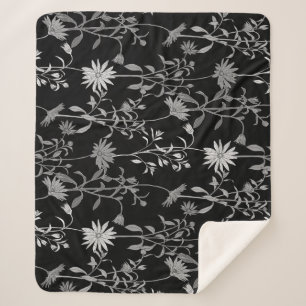 Manta Sherpa Vintage floral: fondo de invitación sin fisuras.