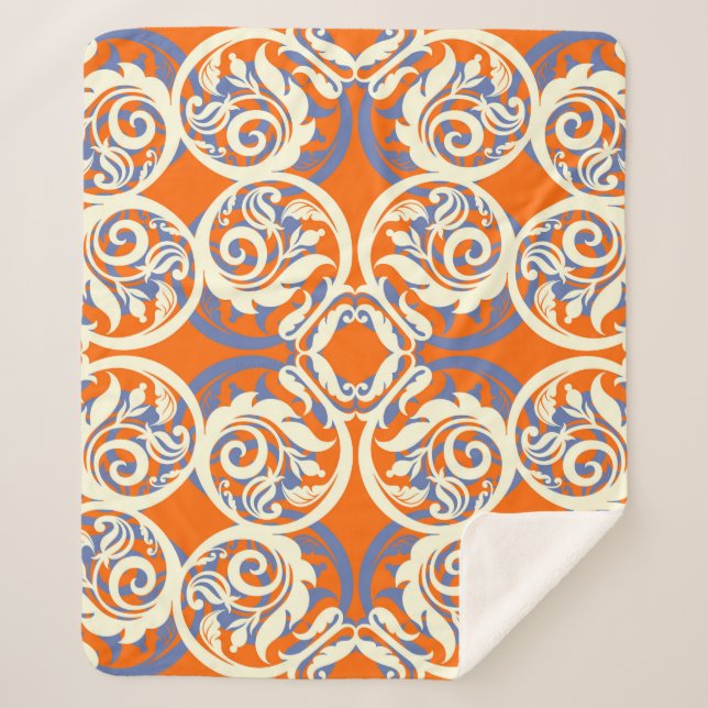 Manta Sherpa Vintage fondo hermoso, patrón ininterrumpido, lu (Anverso)