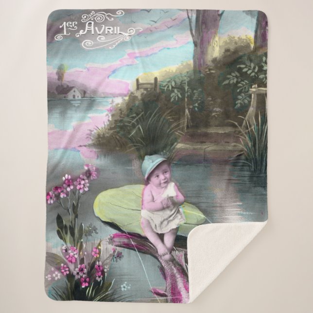 Manta Sherpa Vintage French April Fool (Anverso)