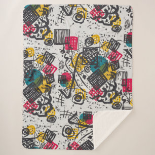 Manta Sherpa Vintage Kandinsky Pequeños Mundos V Bauhaus Abstra