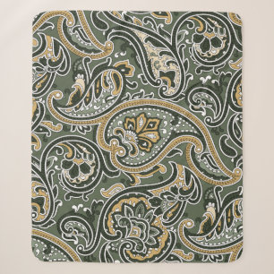 Manta Sherpa vintage Paisley patrón étnico oriental sin foco p