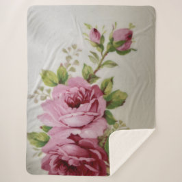 Manta Sherpa Vintage Rose Elegance 