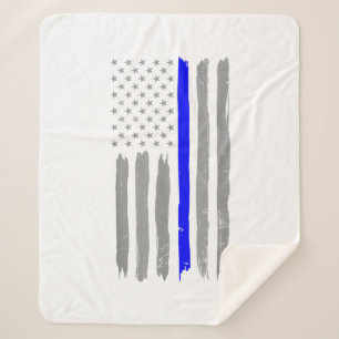 Manta Sherpa Vintage Thin Blue Line: La policía apoya a USA Fl