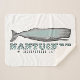 Manta Sherpa Vintage Victorian Whale Nantucket MAMÁES Inc 1671
