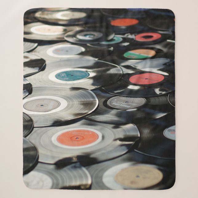 Manta Sherpa Vinyl retro plastic old black (Anverso)