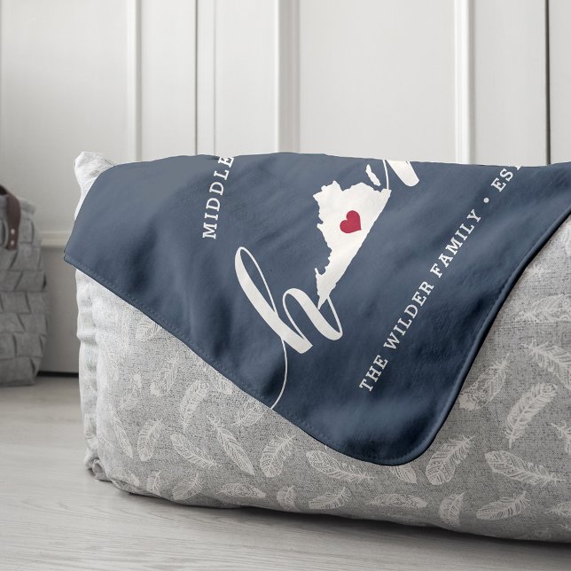 Manta Sherpa Virginia Home State Personalizado (Subido por el creador)
