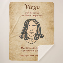 Manta Sherpa Virgo Zodiaco con Afirmaciones de Fuerza Conscient