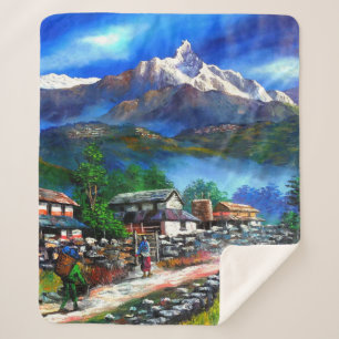 Manta Sherpa Vista Panorámica De La Montaña Everest Nepal