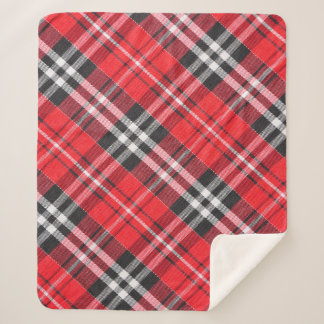 Manta Sherpa Vista superior del patrón de tela de Tartán