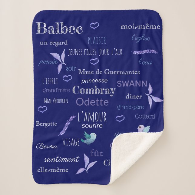 Manta Sherpa Vocabulario francés de Proust - pizarra (Anverso)