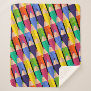 Manta Sherpa volver a los lápices de colores escolares