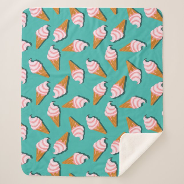 Manta Sherpa Waffle cones ice cream and frozen yogurt pattern (Anverso)