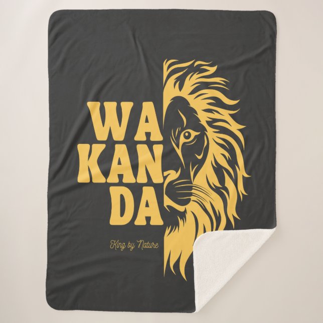 Manta Sherpa WAKANDA: King By Nature | Sherpa Blanket (Anverso)