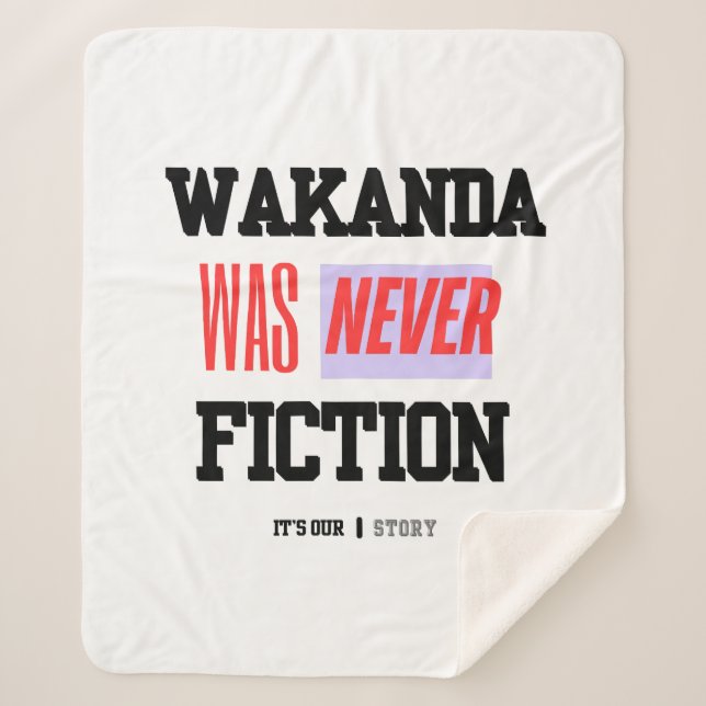 Manta Sherpa WAKANDA Was Never Fiction | Sherpa Blanket (Anverso)
