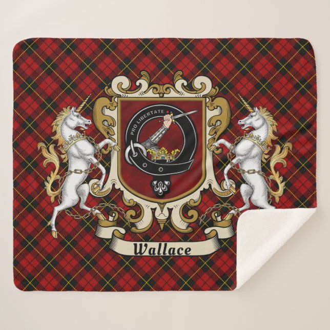 Manta Sherpa Wallace Clan Badge & Tartan (Anverso (horizontal))