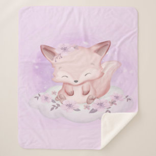 Manta Sherpa Watercolor Baby Fox Lovers Regalo Para El Bebé
