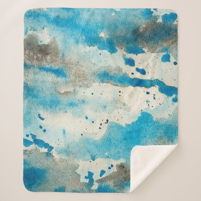 Manta Sherpa Watercolor background design (Anverso)