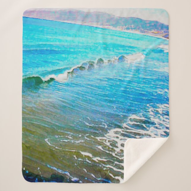 Manta Sherpa Watercolor Waves  (Anverso)