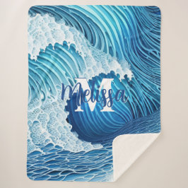 Manta Sherpa Wave acuarela