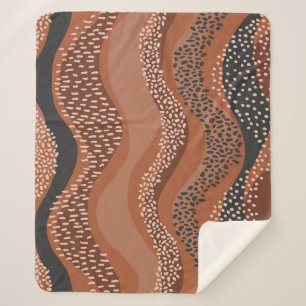 Manta Sherpa Wavy Natural Geo: Minimalista sin Mar.