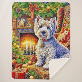 Manta Sherpa West Highland Terrier Holiday Sherpa Blanket