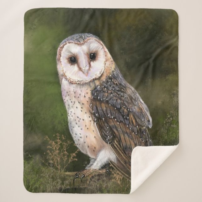 Manta Sherpa Western Barn Owl Sherpa Blanket (Anverso)