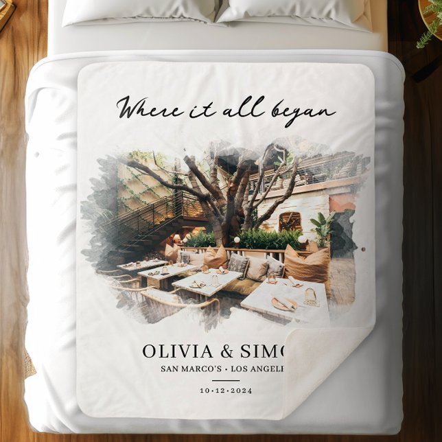 Manta Sherpa Where It All Began Romantic Couple's Gift (Subido por el creador)