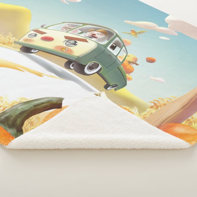 Manta Sherpa Whimsical Pumpkin Ride (3/4)