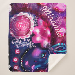 Manta Sherpa Whimsical Rabbit 'Glamour Bunny' Personalized