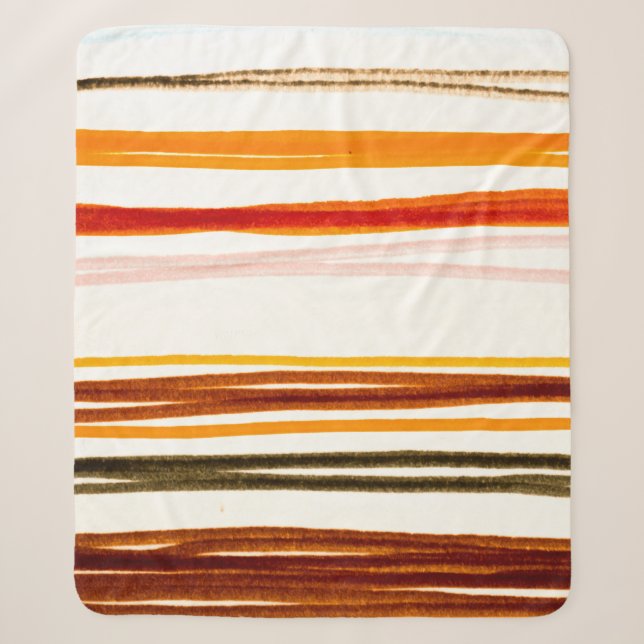Manta Sherpa White Lines Pattern. Geometric Stripes Ink Drawing (Anverso)