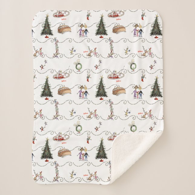 Manta Sherpa Whoville Christmas Garland Celebration (Anverso)