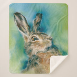 Manta Sherpa Wild Hare Exuberance Pastel Art
