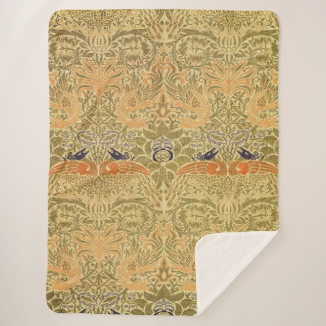 Manta Sherpa William Morris Peacock & Dragon Arts & Crafts (Anverso)
