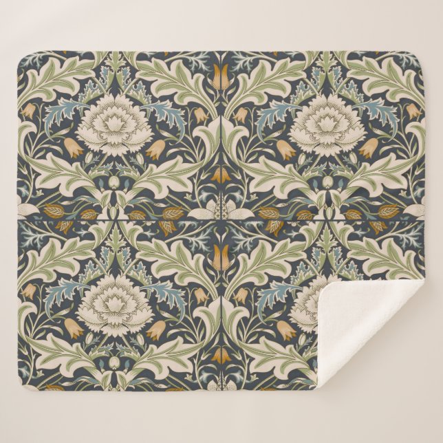 Manta Sherpa William Morris Severn Floral Pattern Classic (Anverso (horizontal))