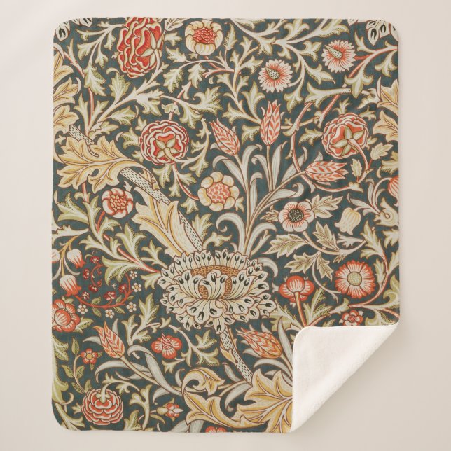 Manta Sherpa William Morris Trent Garden Flower Classic Botanic (Anverso)