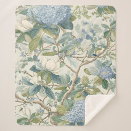 Manta Sherpa Willow Little Magnolia Wallpaper Floral Coastal 