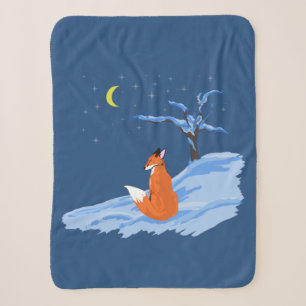 Manta Sherpa Winter Night Fox