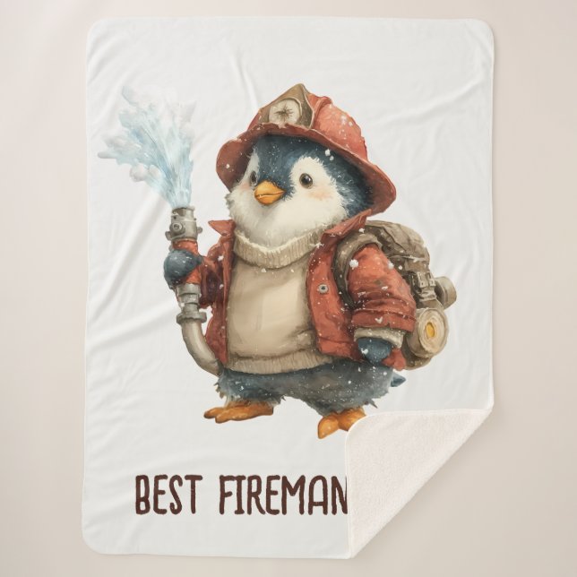 Manta Sherpa Winter Penguin Firefighter Ping Pong Paddle (Anverso)