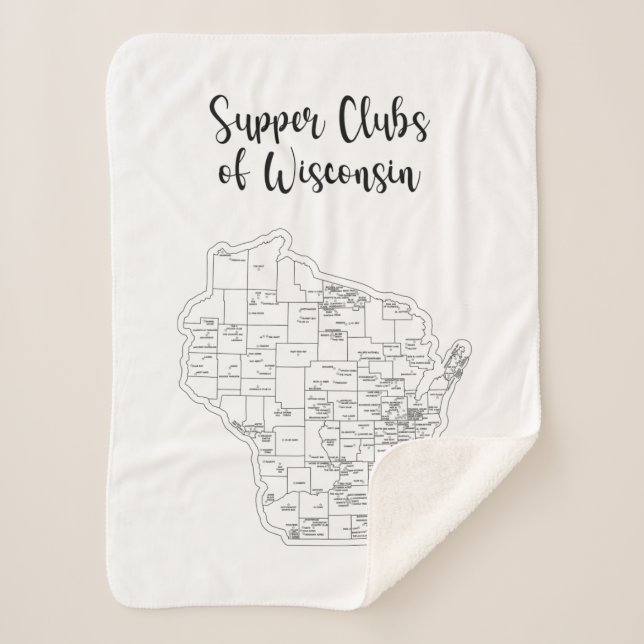Manta Sherpa Wisconsin Supper Club Pequeño Sherpa Blanket (Anverso)