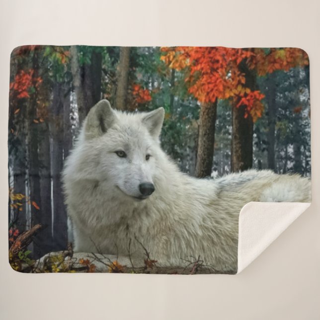 MANTA SHERPA WOLF BLANCO (Anverso (horizontal))