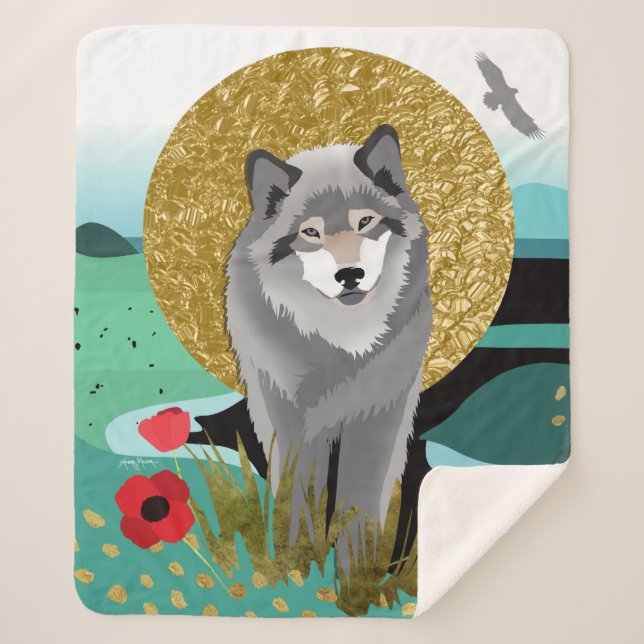 Manta Sherpa WOLFMOON AURA Sherpa Blanket -3 TAMAÑOS (Anverso)