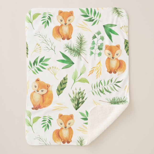 Manta Sherpa Woodland Baby Blanket (Anverso)