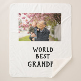 Manta Sherpa World best Grandpa photo name father's day grandpa