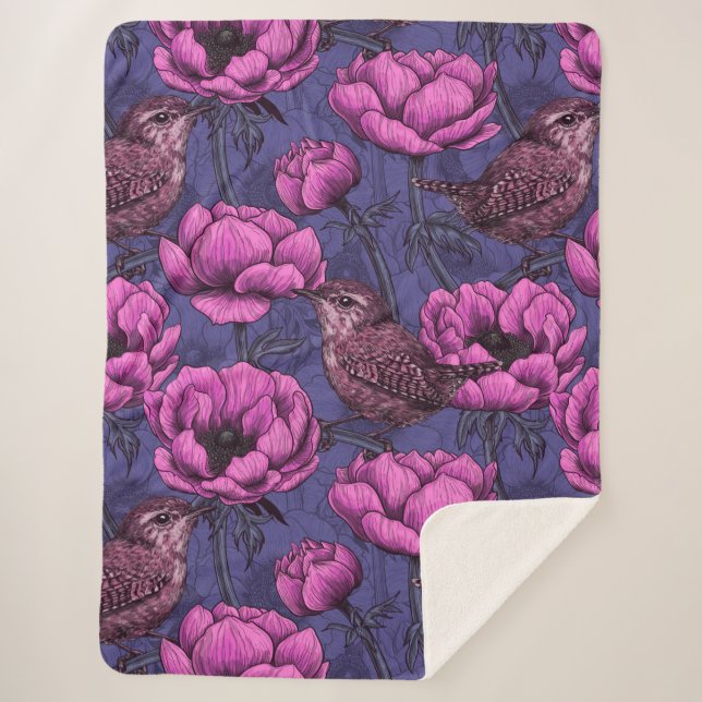 Manta Sherpa Wrens en el jardín anemónico (Anverso)