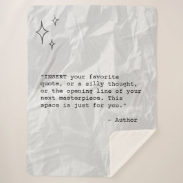 Manta Sherpa Wrinkled Paper with Custom Quote and Stars