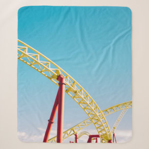 Manta Sherpa Yellow and red roller coaster under blue sky at da