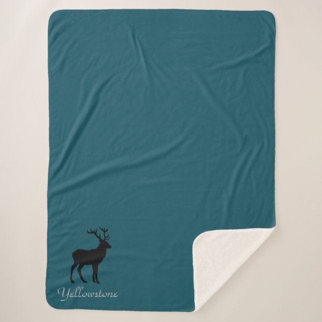 Manta Sherpa Yellowstone Sherpa Blanket Throw Elk (Anverso)